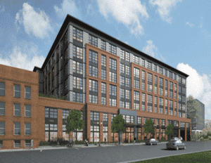 A rendering of a proposed apartment building at 777 Summer St. in Stamford, CT